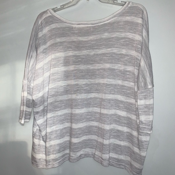 The Impeccable Pig Gray and White Striped Tee - Picture 2 of 2